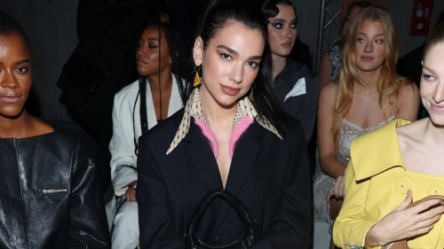 Dua Lipa, Emma Roberts, Elena Perminova, Sasha Novikova at the Prada show